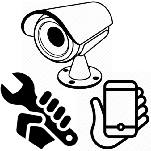 Cctv Camera Dvr - Cctv Line Art (500x500)