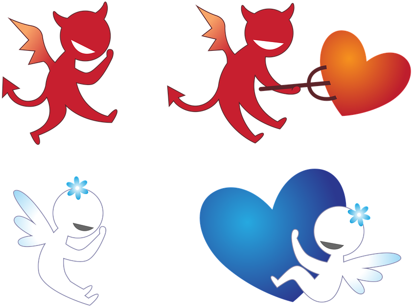 Angel, Devil, Love, Heart, Hell, Paradise, Drawing - Love (920x720)