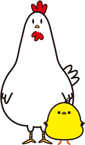 にわとりとひよこの大群 にわとりとひよこ イラスト - Chicken (370x568)