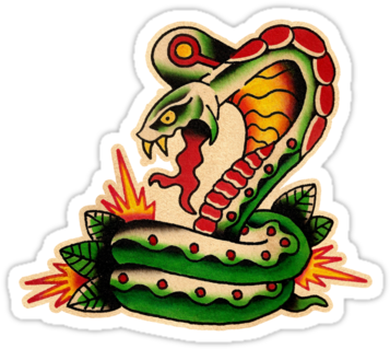 Old School Snake Tattoo - Serpent (375x360)