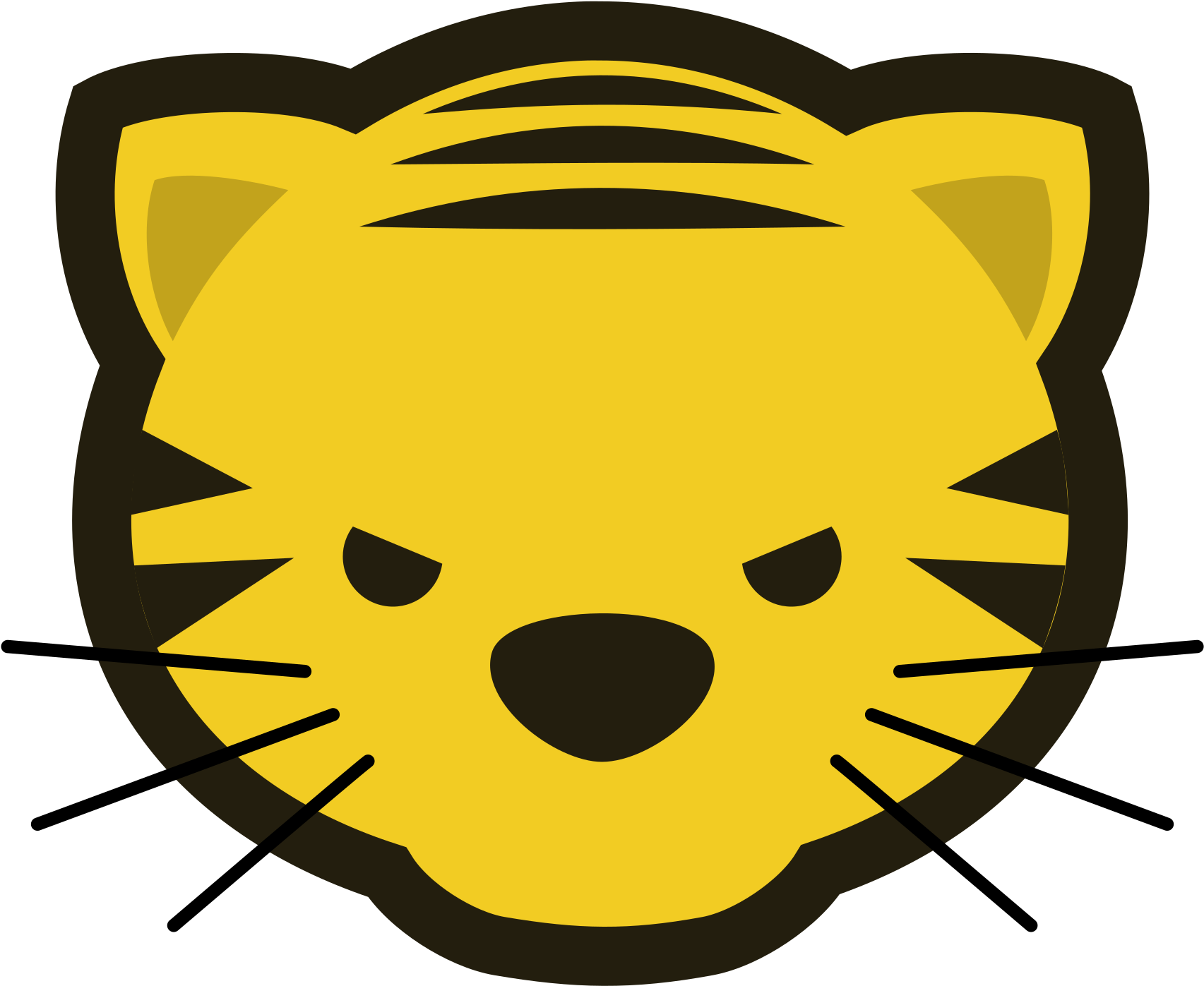 Clip Art Tiger Face (800x800)