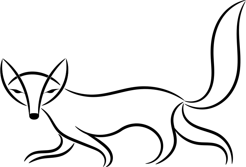 Medium Image - Fox Black And White (1105x750)