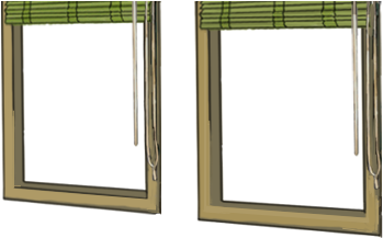 Window With Bamboo Blind - Window (438x360)