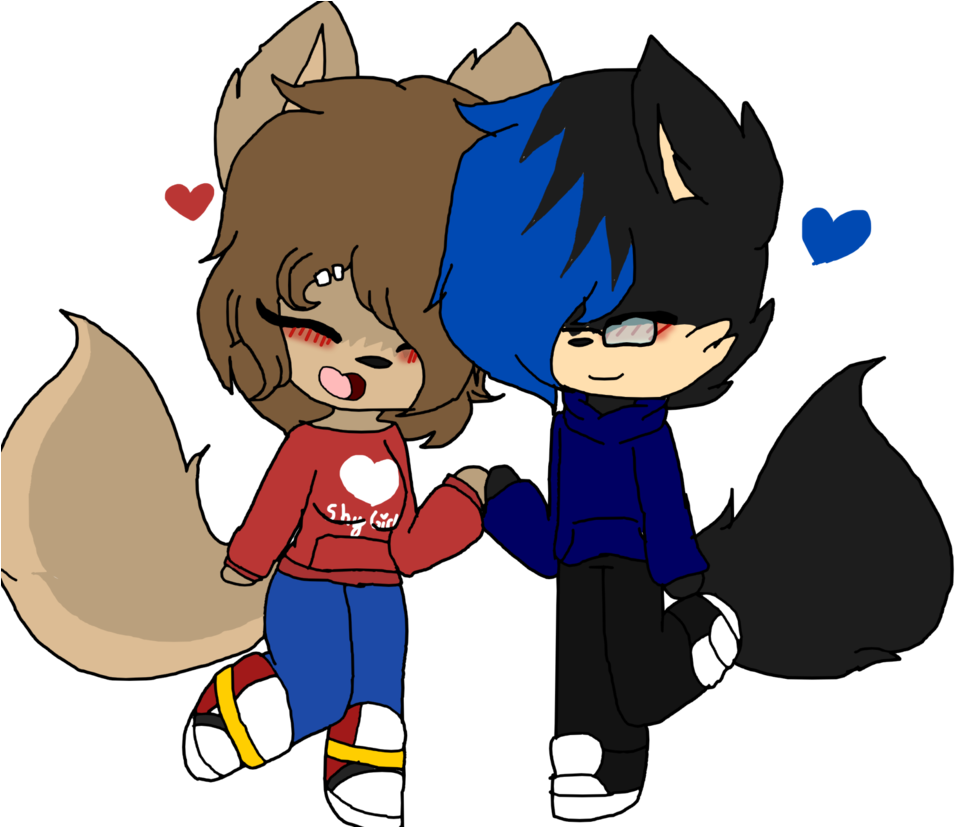 Fluffy Wolf Couple~ - Cartoon (968x826)
