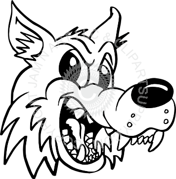 Cartoon Wolf Head Drawing (356x361)