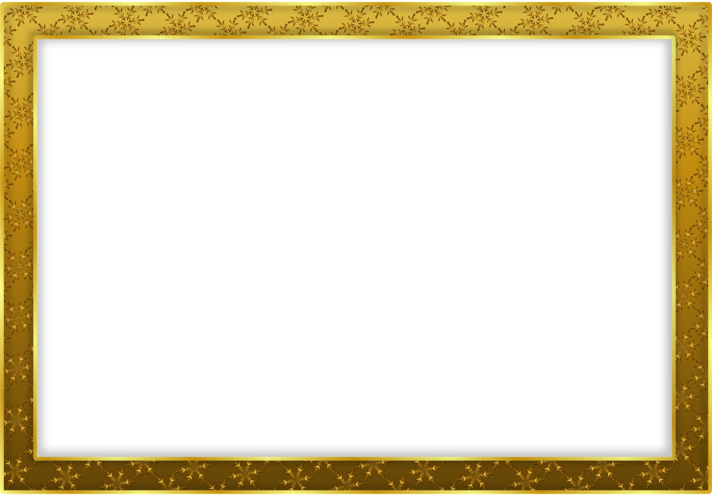Snowflake Frame D - Vintage Gold Frame Transparent (2400x1672)