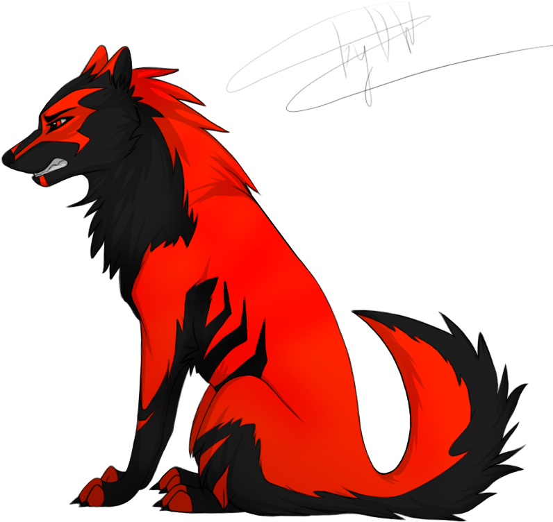 Image - Black And Red Wolf (823x812)