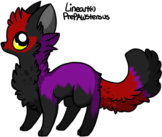 Mutiny X Purple Wolf - Cartoon (600x500)