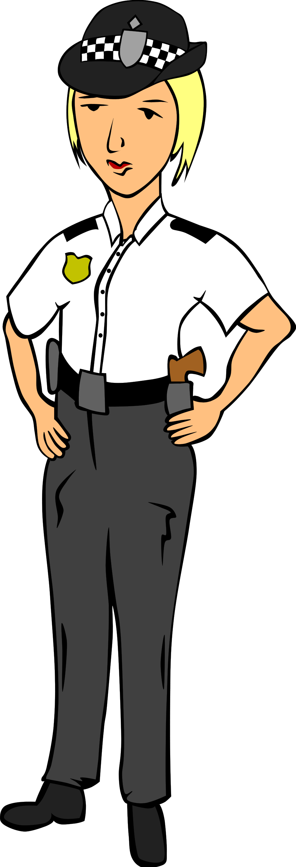 Free Vector Woman Police Officer Clip Art - Police Officer Cartoon Uk (410x1200)