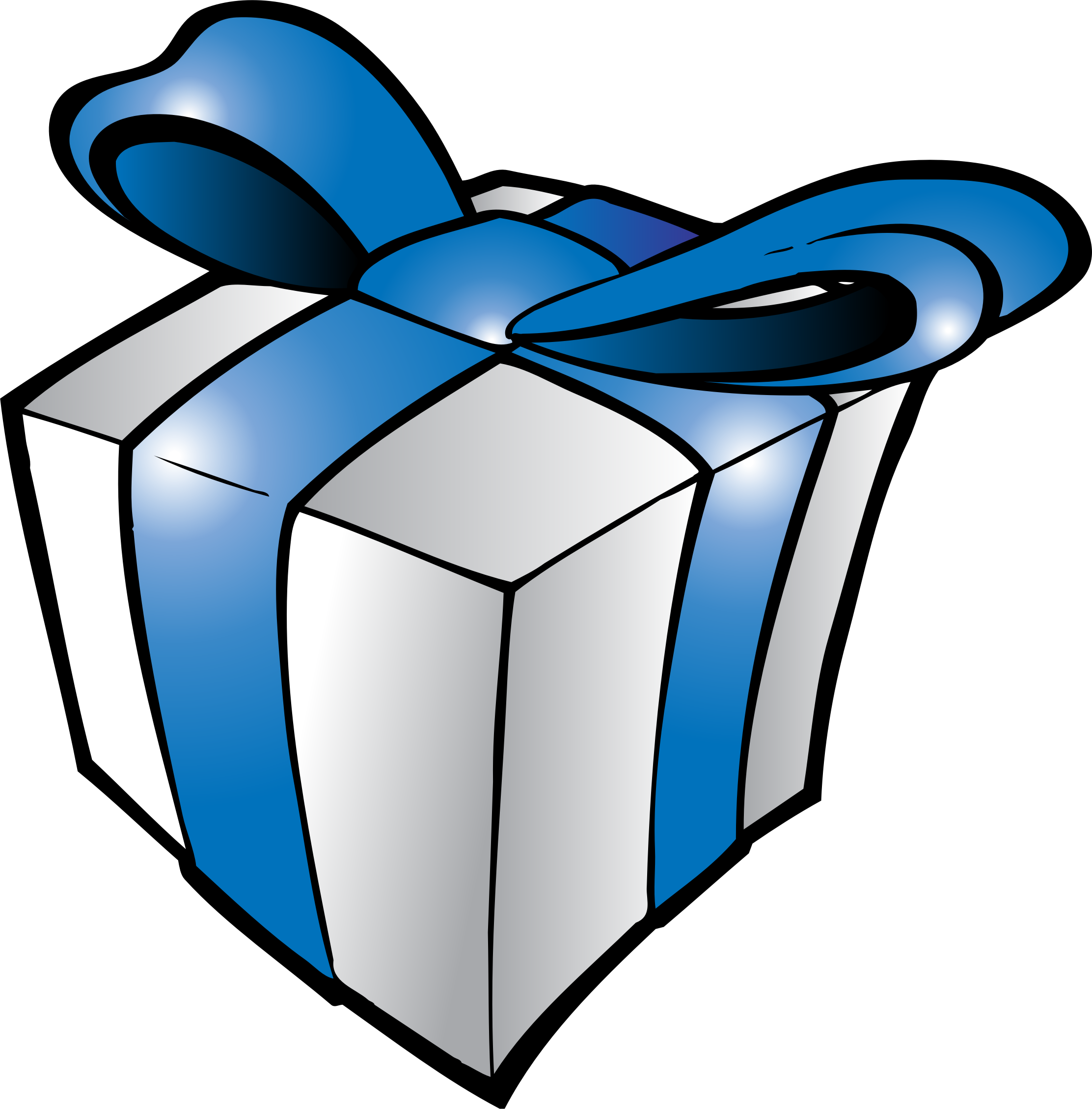 Gift Clip Art Blue (2224x2257)