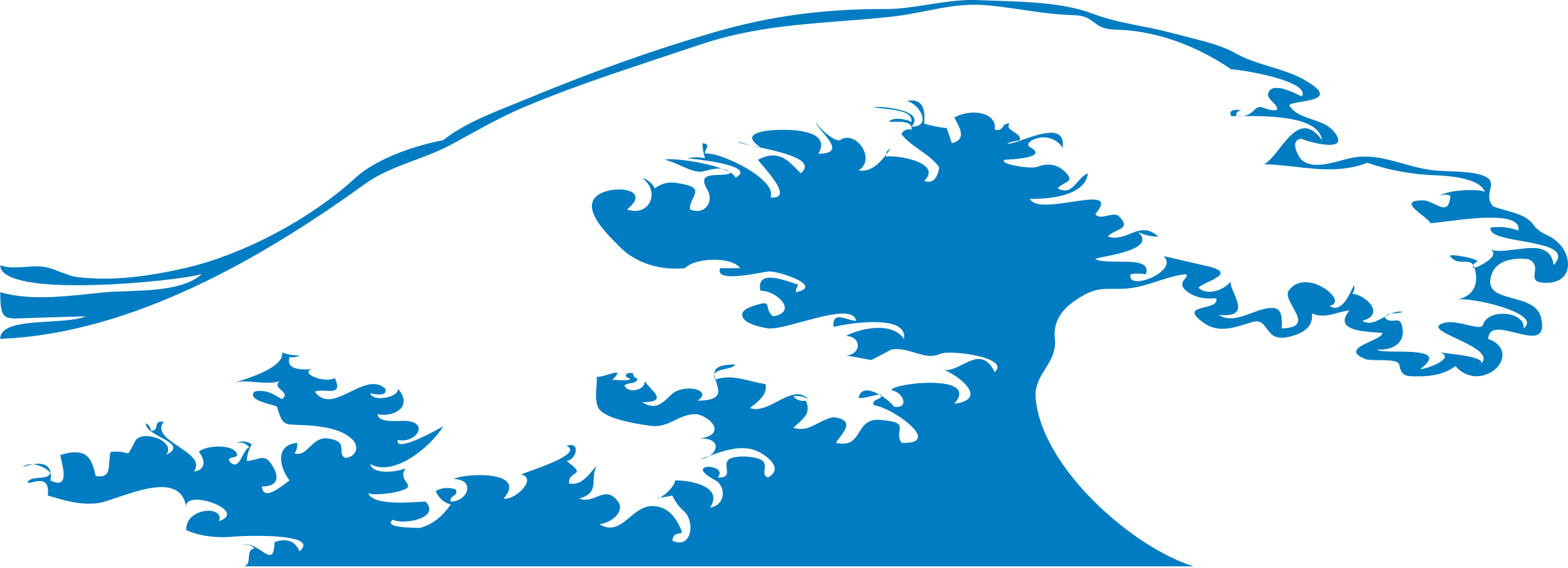 Transparent Background Wave Clipart (2400x870)