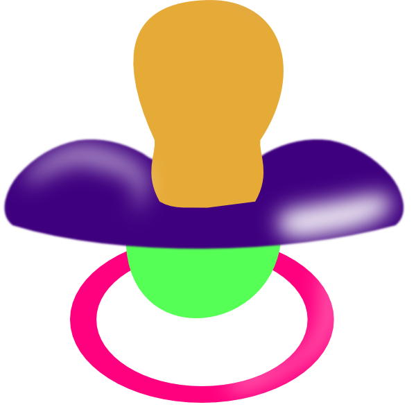 Purple Clipart Pacifier - Pacifier (600x600)