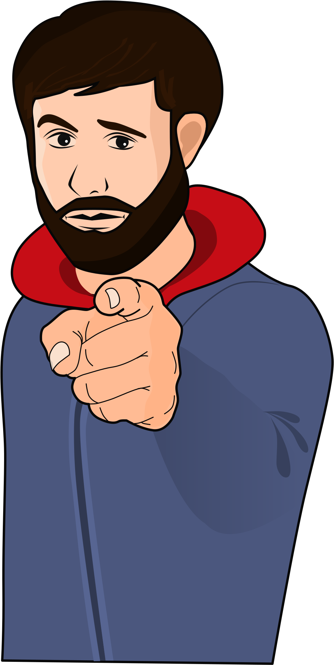 Clipart - Guy Pointing Finger (1697x2400)