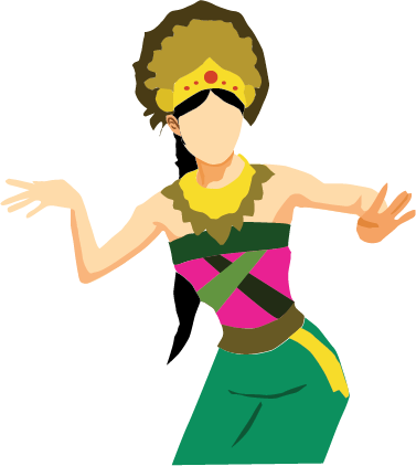 Clipart - Bali Dance Vector Png (377x422)