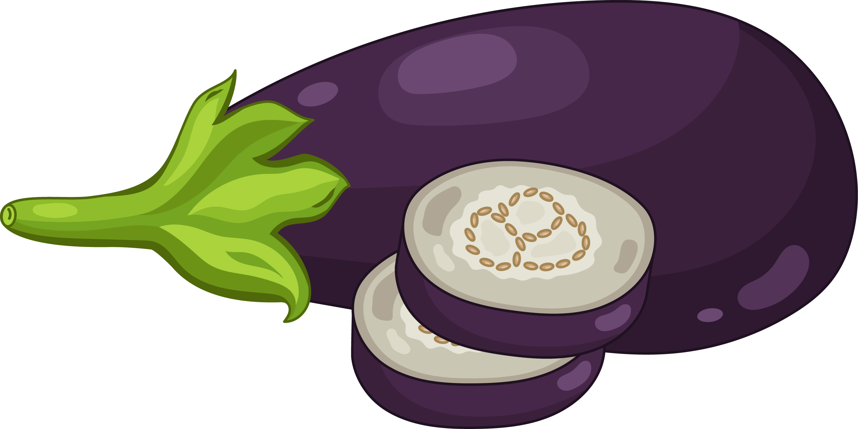 Vector Vegetables Eggplant - Vector Vegetables Eggplant (2811x1407)