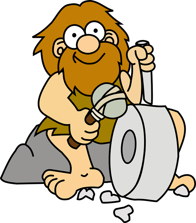 Caveman Inventing The Wheel (634x720)