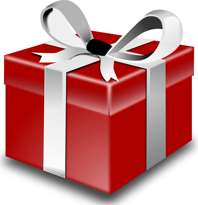 Free Red Present - Present Clip Art (772x800)