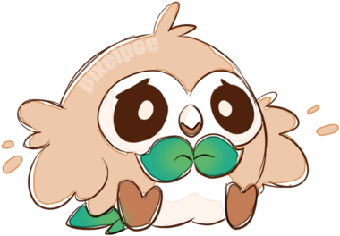 Rowlet Doodle By Pixelpoe - Decidueye Chibi (400x321)