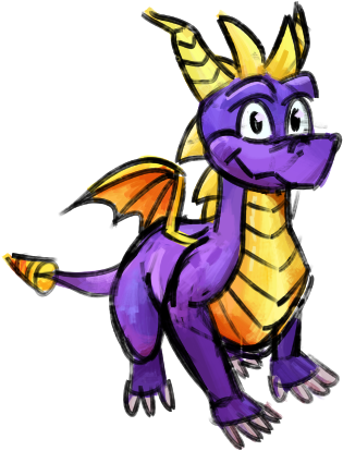 Spyro Doodle - Cartoon (335x431)
