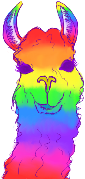 Llama Clipart Rainbow - Doom (400x600)