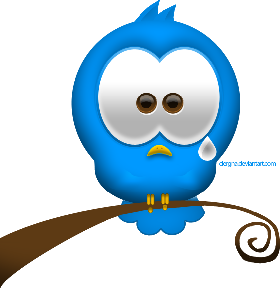 Sad Blue Bird By Clergna On Deviantart - Cartoon (600x800)