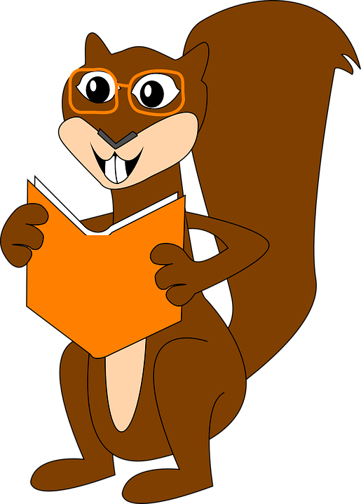 Thinking Cliparts - Squirrel Reading A Book (515x720)