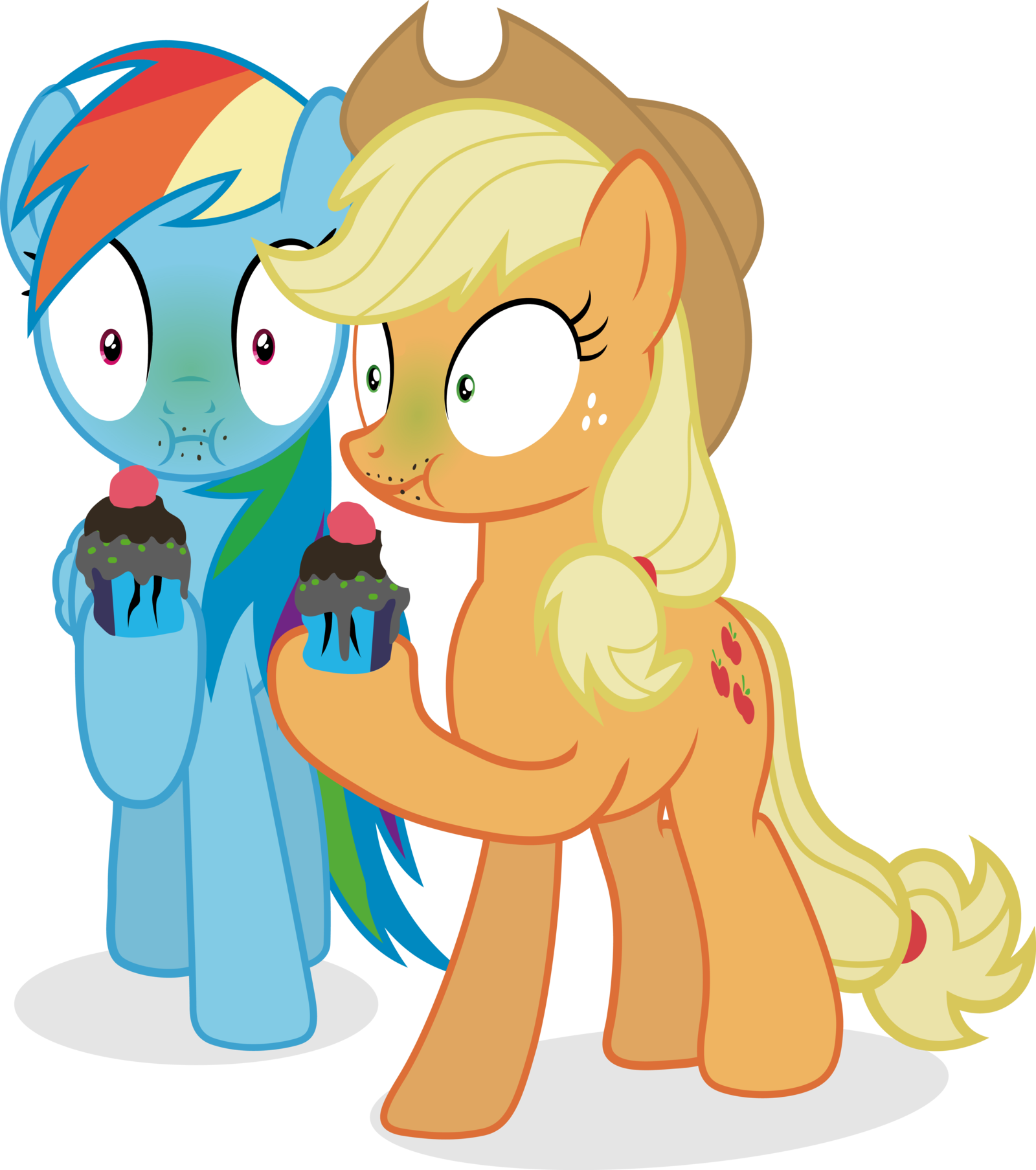 Rainbow Dash And Applejack - Rainbow Dash And Applejack (1600x1807)