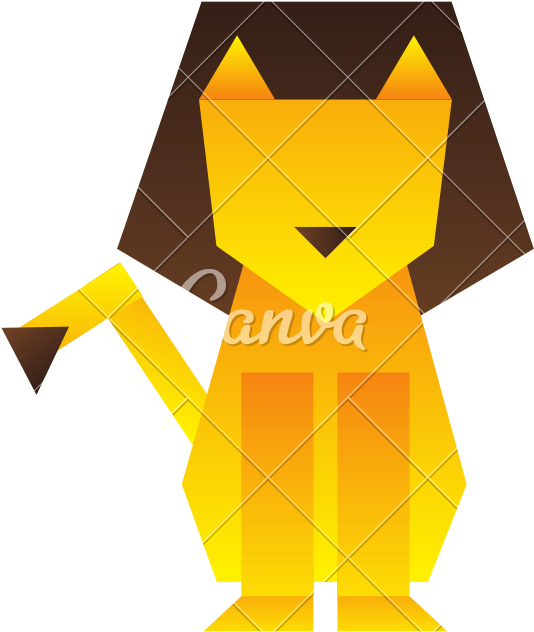 Lion Low Poly Silhouette - Vector Graphics (800x800)