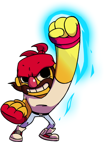 Brick Performing Orbital Punch - Cartoon (444x606)