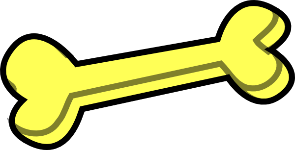 Dog Bone Light Yellow Clip Art At Clker - Bone Cli (600x306)