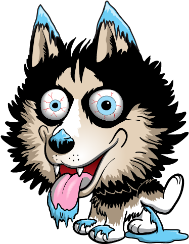 Hideous Husky - Cartoon (565x495)