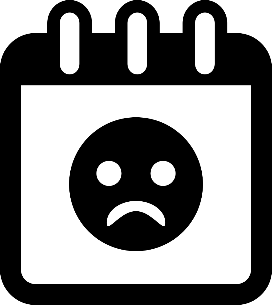 Sad Face On Calendar Page Comments - Calendar (874x980)