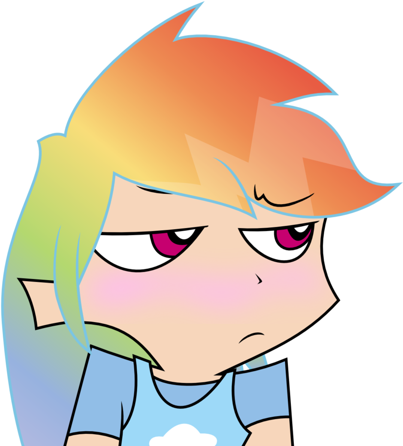 Bubblestormx, Blushing, Crossover, Humanized, Panty - Cartoon (1024x924)