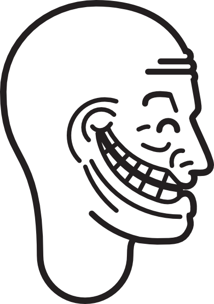 Troll Face From The Side (420x596)