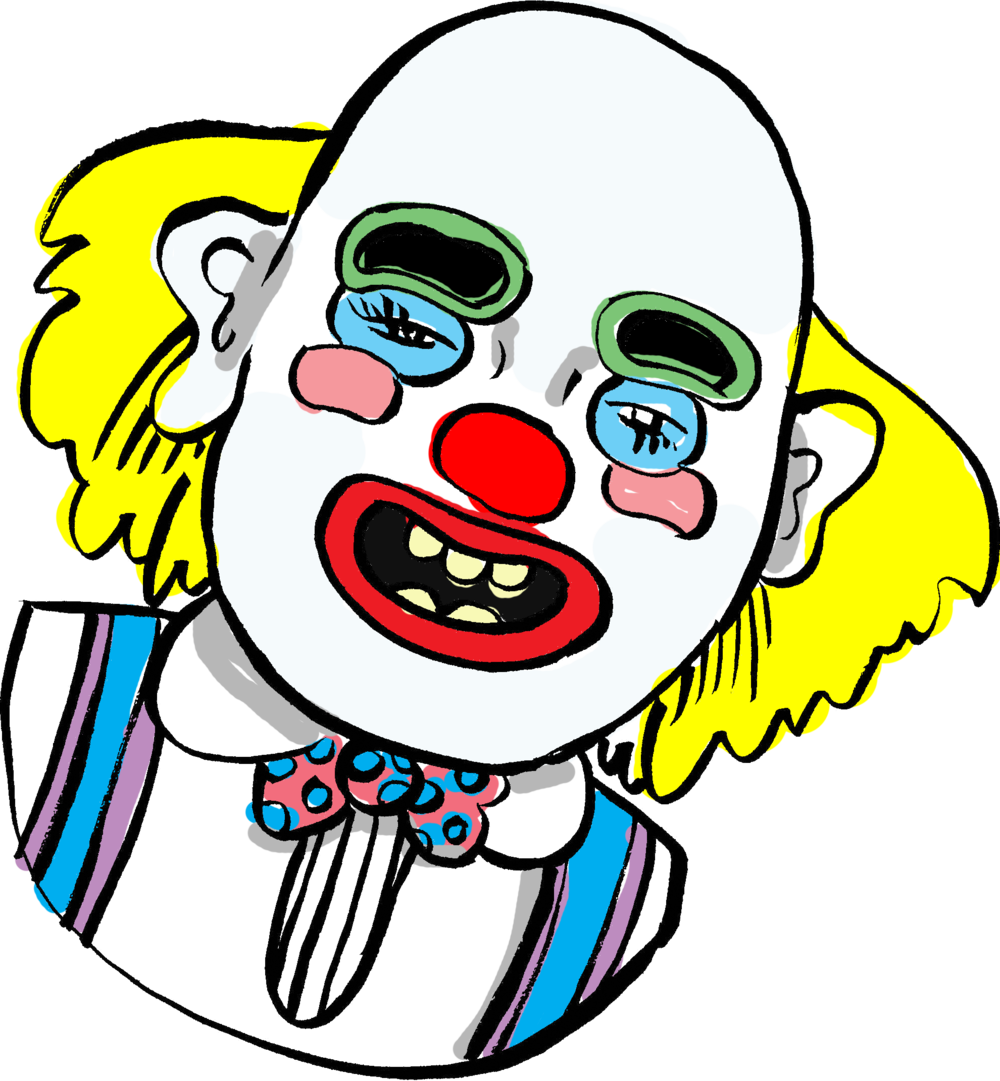 Clown Face Clipart (1000x1081)