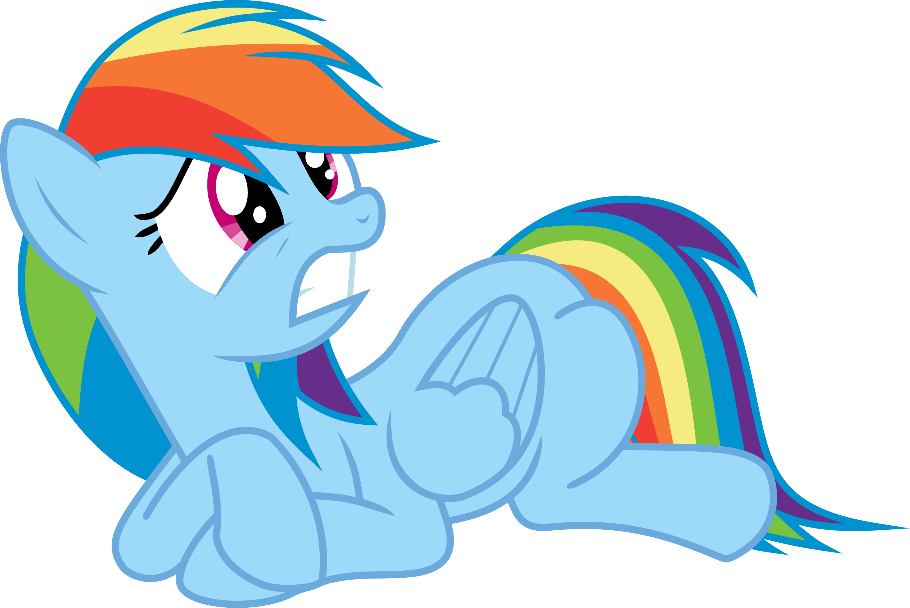 Scared Rainbow Dash - Mlp Afraid (3000x2003)