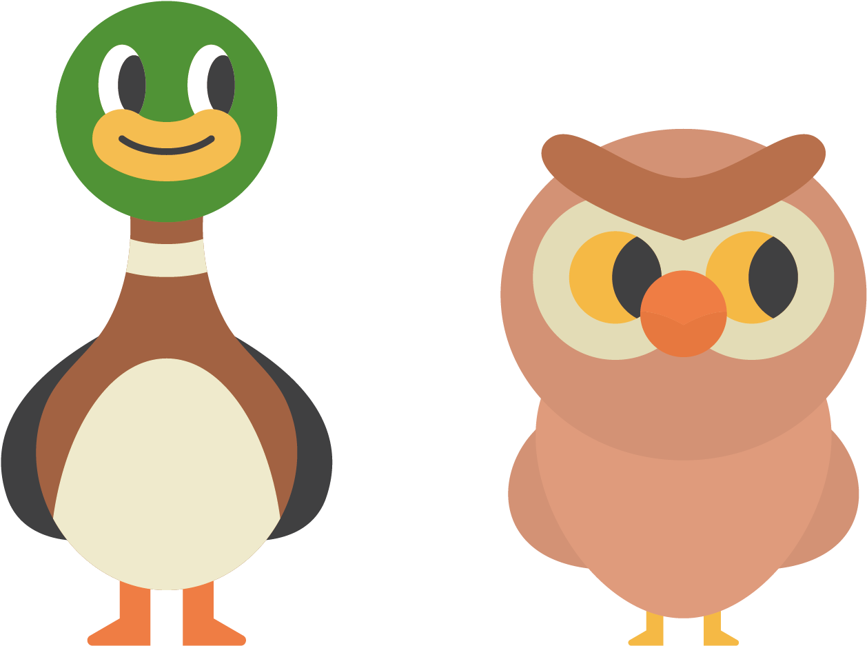 Owl Duck Cartoon - Vector Graphics (1500x1500)