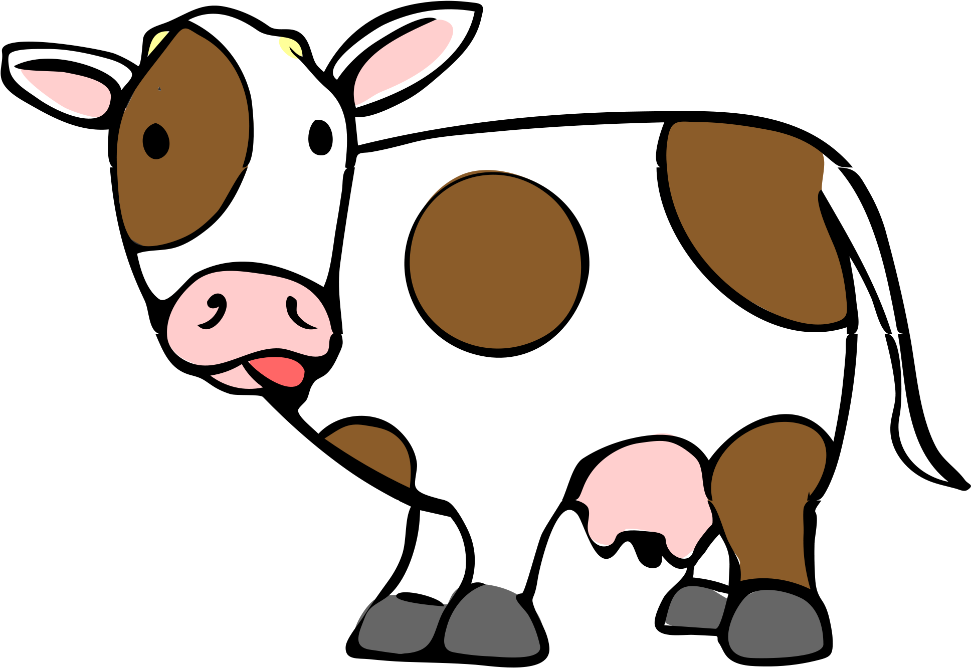 Open - Cow Cartoon (2000x1412)