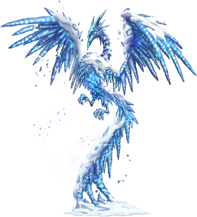 Transparent Blue Fire Phoenix (398x439)