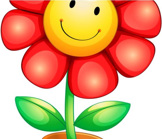 Smiley Flower Cliparts - รูป ดอกไม้ ใน กระถาง การ์ตูน (640x480)