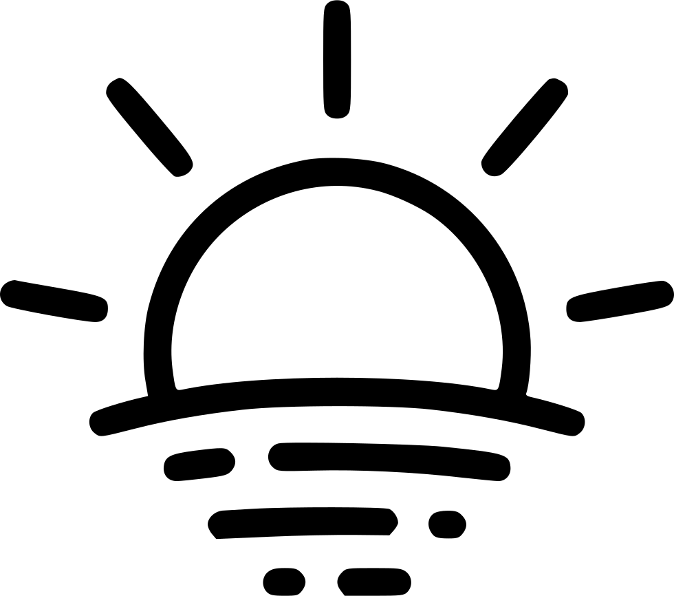 Sunset Sunrise Sundown Svg Png Icon Free Download - Sunrise Black And White Clipart (980x866)