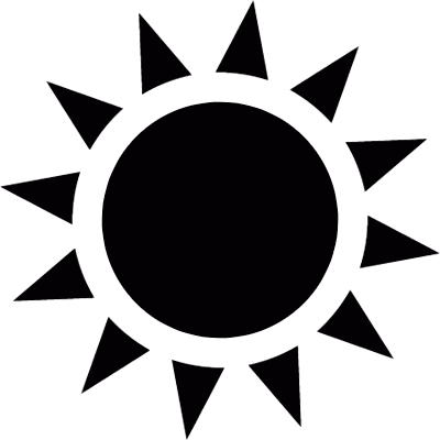 Sun With Sunrays Vector - Sun Vector Free Black (400x400)