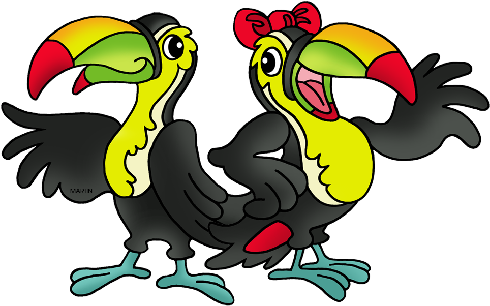 Two Toucans - Cartoon (983x623)