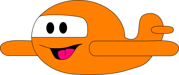 Orange Plane Png (600x252)