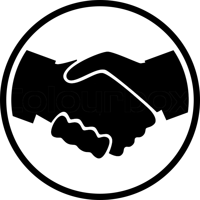 Share - Handshake Clipart Black And White Transparent Background (638x638)