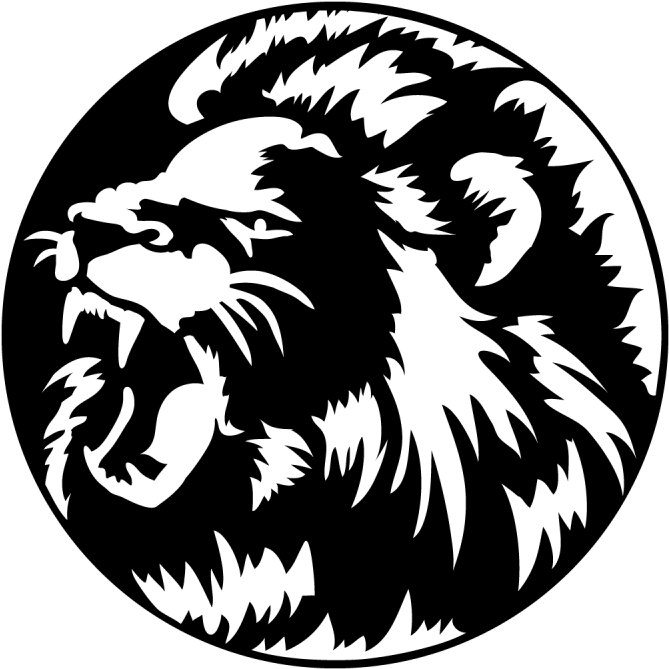 Lion Roaring - Gobo Stencil Vector (800x800)