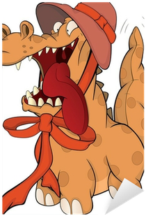 Cheerful Spotty Dragon, Crocodile - Drawing (400x400)