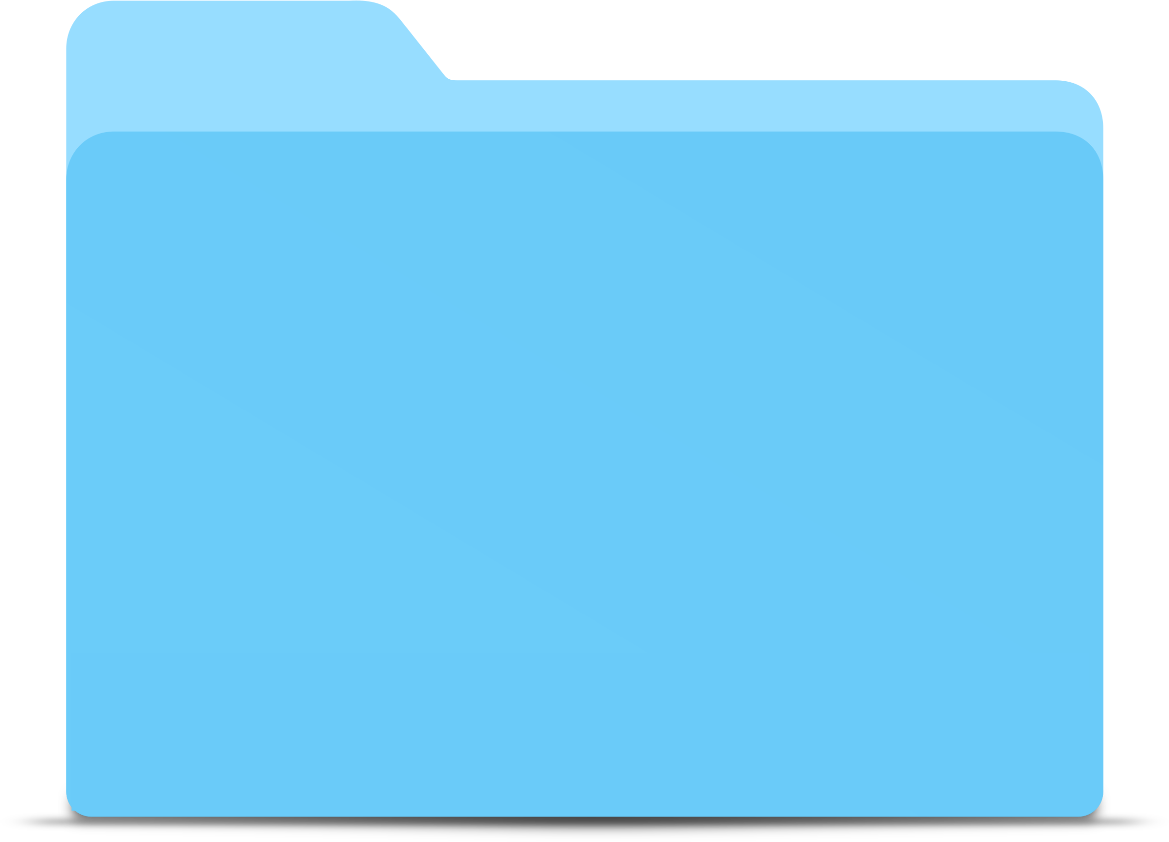 Blue Folder Without Solid Lines - Mac Folder Icon Png (2400x1729)