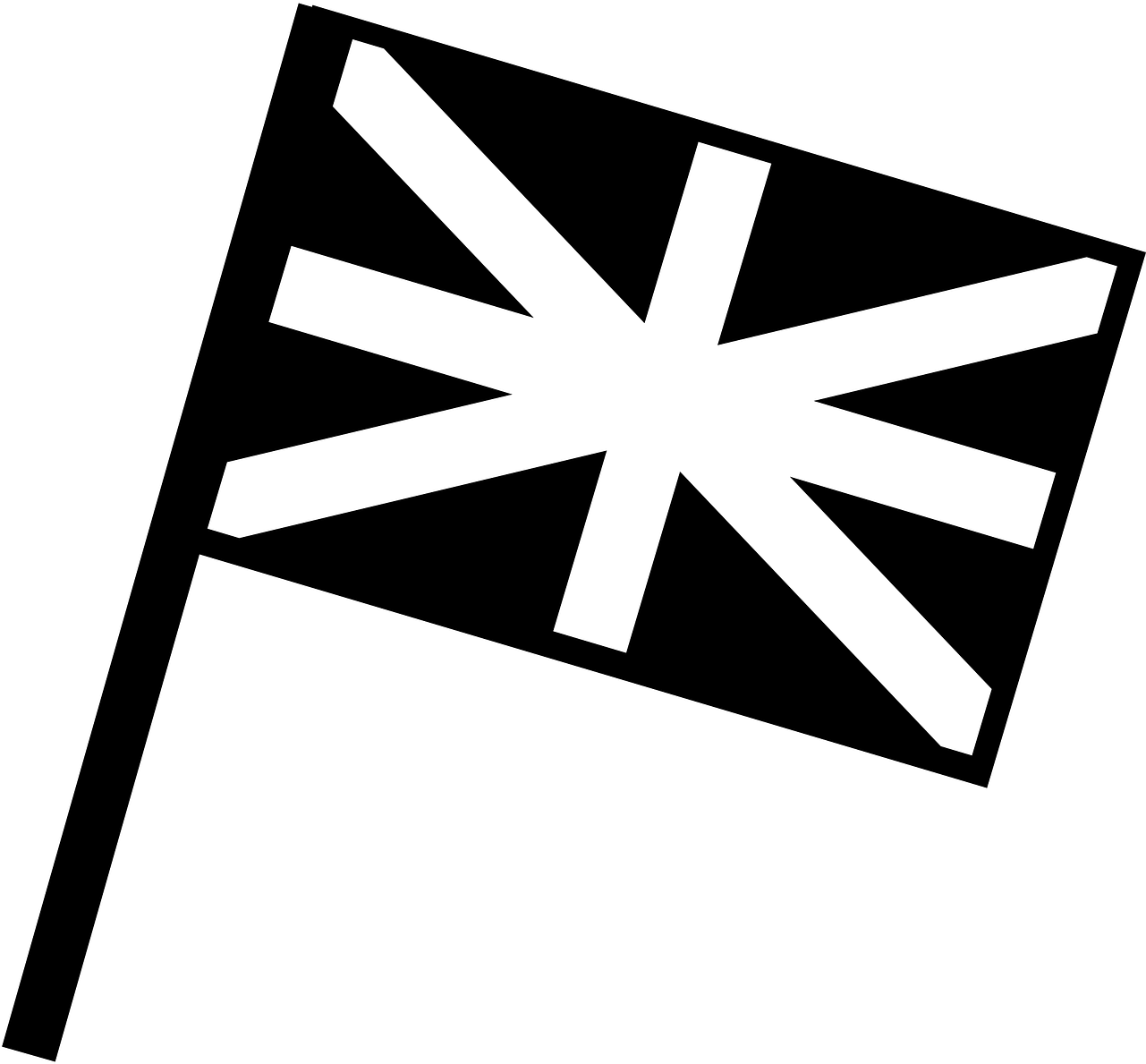 Britain Flag Black And White (1280x1228)
