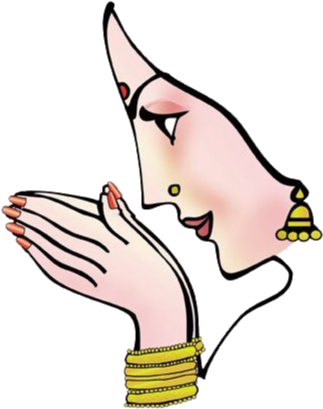 Namaste - Indian Wedding Clipart Png (333x417)